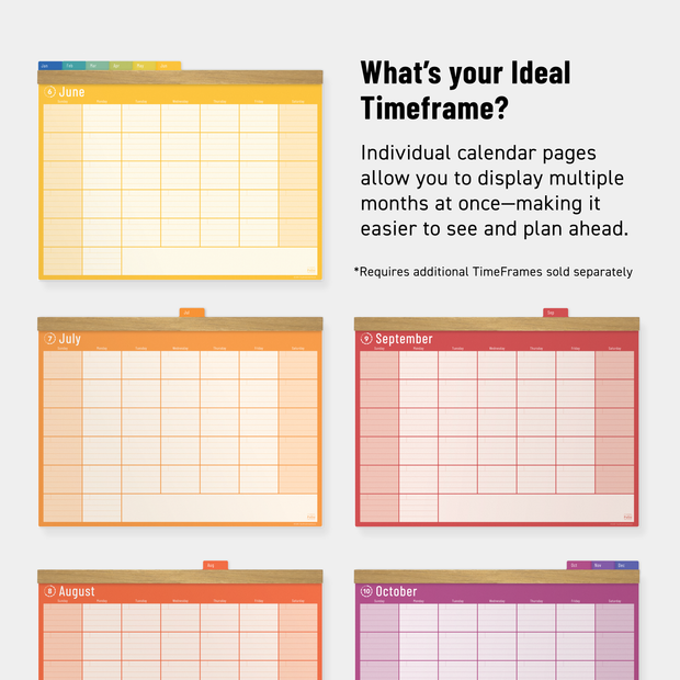 Reusable Dry Erase Wall Calendar with Frame - Customizable Multi-Month ...